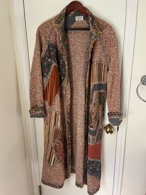 Vintage Catherine Carr Boho Patchwork Duster Coat